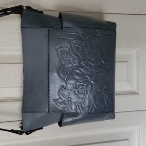 Patricia Nash Aveley Tooled blue crossbody